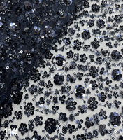 Usine directe 3D fleur de prunier brodé paillettes perles perles tissu dentelle maille Net tissu robe de mariée fête scène Costumes