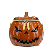 Nouveau Sac à Bandoulière pour Femme, Thème Citrouille d'Halloween, avec Tête de Squelette Amusante et Fermeture Éclair, Sac Designer