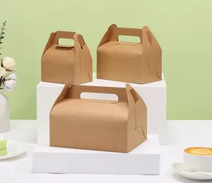 उच्च गुणवत्ता वाले कस्टम पोर्टेबल केक बॉक्स हैंडल के साथ कस्टम पैकेजिंग केक बॉक्स