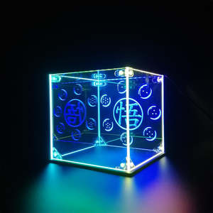 Wholesale Custom Size Factory Wholesale Clear Acrylic RGB LED Engraved Light <strong>Figurine</strong> Toy Storage Showcase Display <strong>Stand</strong> - Product Image 3