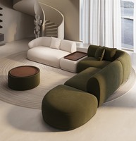 Ensemble de canapés modulaires en velours de luxe moderne, design en forme de L, structure en bois, éponge haute densité pour appartement, villa, salon