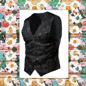 Gilet en cuir personnalisé pour garçons, motif floral jacquard blanc, respirant, pour le printemps, vente en gros 1051, style décontracté - Product Image 3