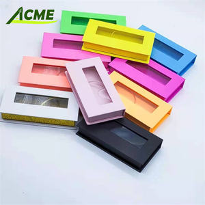 Vente en gros Étui à faux cils Marque privée Boîte d'emballage personnalisée Fenêtre rectangulaire Cosmétique Art Paper Board Gaufrage ACME - Product Image 1