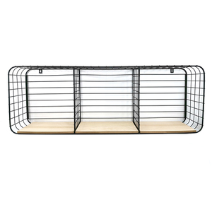 Étagères murales en bois flottantes à <span class=keywords><strong>3</strong></span> niveaux, décoration de salon, livre carré avec rangement, en métal, à montage mural - Product Image 2