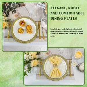 Vente en gros <span class=keywords><strong>de</strong></span> 100 pièces <span class=keywords><strong>de</strong></span> petites perles dorées scintillantes <span class=keywords><strong>de</strong></span> 13 pouces, assiettes en plastique personnalisées avec logo pour mariage, événement, fête, salle à manger - Product Image 5