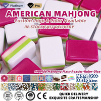 Tuiles de Mahjong en Acrylique Américain de Haute Qualité à 4 Couches OEM ODM, Ensemble de Mahjong en Acrylique Nacré de Luxe pour Jeux de Club pour Adultes