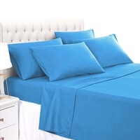 Ensemble de couvre-lit de luxe 100% polyester 90gsm, ensemble de literie brossée, ensemble de draps colorés pour lit king queen, 4/6 pièces