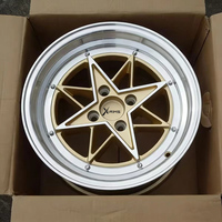 Velg X-RIMS 15 Inch 4x100 4x114.3 Cekung Gold Star ET0 Aluminium Alloy untuk Velg 15 Inch