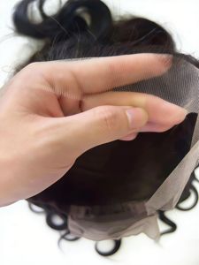 Perruque Jerry Curly en cheveux humains et synthétiques mélangés, texture <span class=keywords><strong>africaine</strong></span>, 13*4/13*6/360 Full Lace, densité HD, vente en gros, perruque mixte cheveux humains et synthétiques - Product Image 6