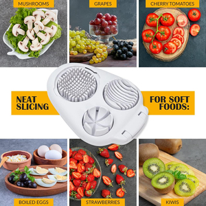 Trancheuse multifonctionnelle pour œufs durs Fruits mous Légumes Trancheuse 3 en 1 en acier inoxydable pour œufs Fraise - Product Image 6