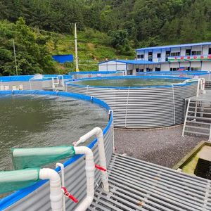 Tanque de Acero Galvanizado para Piscicultura al Aire Libre, Tecnología RAS Certificada, Capacidad de 1000L-500000L para Cultivo de Peces y Camarones - Product Image 1