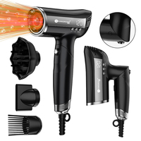 Sèche-cheveux intelligent pliable OEM personnalisé avec moteur sans balais haute vitesse 110 000 tr/min, soin infrarouge, 200 millions de ions plasma, double tension et IA