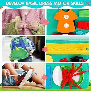 Nuevo Tablero de Fieltro para Niños, Tablero de Actividades Montessori para Educación Temprana, Juguete Sensorial para Niños Pequeños, Libro de Actividades de Fieltro - Product Image 6