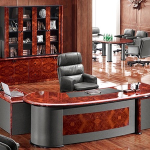 Modern Office Furniture Desk MDF Wooden High Tech Boss Manager l Shaped Executive Office Desk - Product Image 1