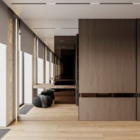 Armoire de chambre à coucher coulissante en bois, style minimaliste moderne, avec tiroirs intégrés et éclairage LED, origine Chine, emballée pour l'expédition