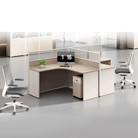 Meubles de bureau design moderne, poste de travail en cubique pas cher pour 2 à 4 personnes, table d'ordinateur en bois pour bureau à domicile, école, salle