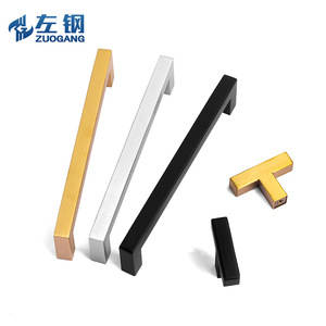 Left Steel Stainless Steel Cabinet Handles Bar Shape Black Gold Minimalist Furniture <b>Drawer</b> Wardrobe Door Hardware - Product Image 2