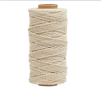 Cordon en coton torsadé blanc naturel de 2 mm, doux, durable, écologique, ficelle pour boucher et boulanger, 164 pieds, cuisine, artisanat, cadeau