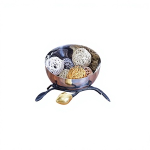 Stainless Steel Decorative Bowl With Iron Stand Highest Quality Round Shape Dry Fruits Serving Bowl In India - Product Image 1