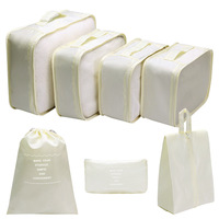 Ensemble de 7 cubes et sacs de rangement légers et durables en nylon pour bagages, chaussures, vêtements et cosmétiques