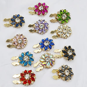 Wholesale Flower Crystal Rhinestone <b>Buttons</b> Cover Floral Decorative Shirt Removable for Women Dress <b>Suit</b> Cuff Shirt Accessories - Product Image 2