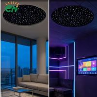 Projecteur de plafond à fibres optiques RGB à double tête avec 8 couleurs fixes et 6 modes dynamiques pour la décoration de plafond de cinéma maison et de KTV