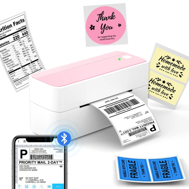 Phomemo PM241BT Shipping Label Printer, 4x6 Wireless Thermal Printer for Shopify UPS AMZ, Desktop Barcode Machine