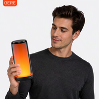 Enceinte sans fil portable QERE HF33 Mini, caisson de basses extérieur avec éclairage LED 360° multicolore, enceinte métallique à basses puissantes