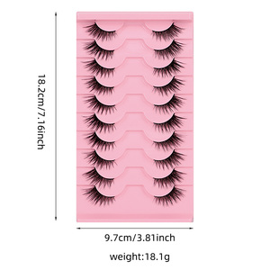 New Vendor Style Fashion Half Hair 10 Pairs Fake <b>Mink</b> Eye <b>Lash</b> Beauty Fox Eye Makeup <b>Lashes</b> Silk Soft Roll EyeLashes - Product Image 5