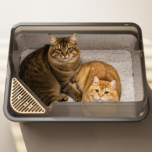 Factory Wholesale Extra Large <b>Litter</b> Box for Big <b>Cats</b> Anti-Urine Leakage Easy Cleaning Stainless Steel <b>Cat</b> Toilet with Lid - Product Image 5