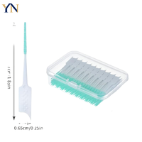 Fil dentaire YN avec brosses en polyester doux et saveur menthe, emballé individuellement, pointes effilées pour appareils dentaires