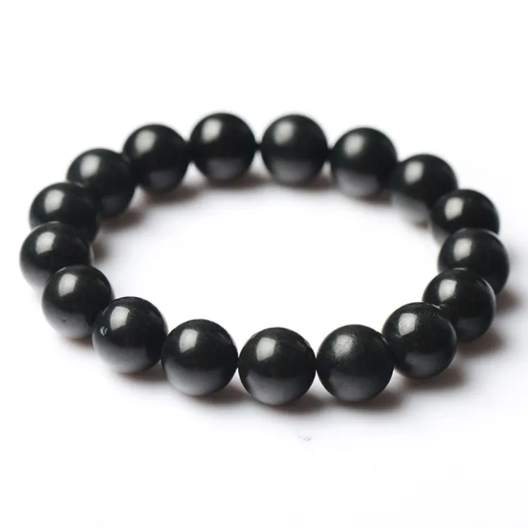 Tự Nhiên 8Mm Đàn Hồi Màu Đen Vòng Chăm Sóc Sức Khỏe Điều Trị Schungite Shungite Nugget Vòng Đeo Tay Cho Người Lớn Và Trẻ Em