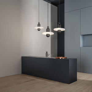 Lustre de salle à manger en marbre postmoderne, éclairage d'ambiance créatif pour table de style nordique, chambre à coucher, lampes suspendues de chevet - Product Image 2