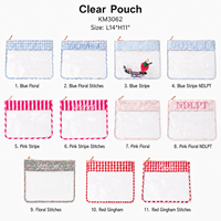 Sac de rangement transparent en PVC durable pour fils à coudre et fermetures éclair, pochette pour fournitures de point de croix, expédition rapide, faible MOQ
