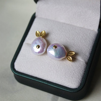 Perle baroque d'eau douce extraterrestre irrégulière naturelle petite baleine collier à breloques créature de la mer petit poisson boucles d'oreilles ensemble de bijoux