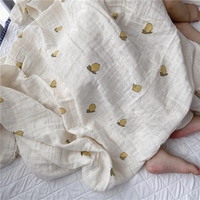Couverture en mousseline de coton pour nouveau-né, accessoires pour bébé, motif de dessin animé, douce, toute saison, enveloppe pour bébé