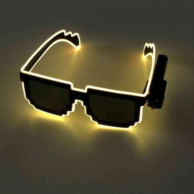8 Bit Glasses LED Flashing Glasses Glowing Party Supplies Luminous Glasses Bright Light Festival Party Glow Sunglasses