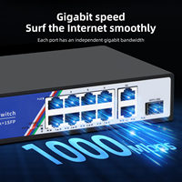 Commutateur PoE Gigabit non géré Tshield 8+2+1 ports 10/100/1000 Mbps 20 Gbit/s 8 PoE Plus 2 Uplink Plus 1 SFP pour rack ou bureau en stock