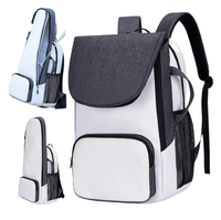 Sac à dos de sport quotidien en nylon durable, résistant à l'eau, avec compartiment à chaussures, fermeture éclair, personnalisable avec logo, idéal pour le pickleball et la mode