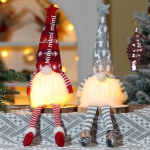 Ornement de Noël en tissu lumineux avec lumières LED, design sans visage, petite breloque suspendue pour cadeau d'enfant - 31cm-50cm - Product Image 2