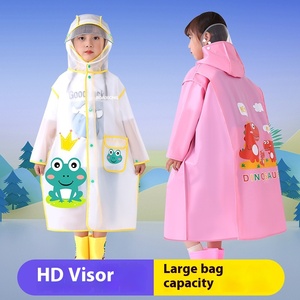 Imperméable Enfant avec Grand Chapeau Garçons Filles Sac d'École pour Enfants Manteau <span class=keywords><strong>de</strong></span> <span class=keywords><strong>Pluie</strong></span> Extérieur Randonnée Étudiant Scolaire Cape <span class=keywords><strong>de</strong></span> <span class=keywords><strong>Pluie</strong></span> Personnalisable Multicolore - Product Image 3