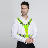Gilet de sécurité lumineux réfléchissant à LED personnalisable Gilet lumineux rechargeable Gilet ceinture pour la sensibilisation au trafic dans l'obscurité