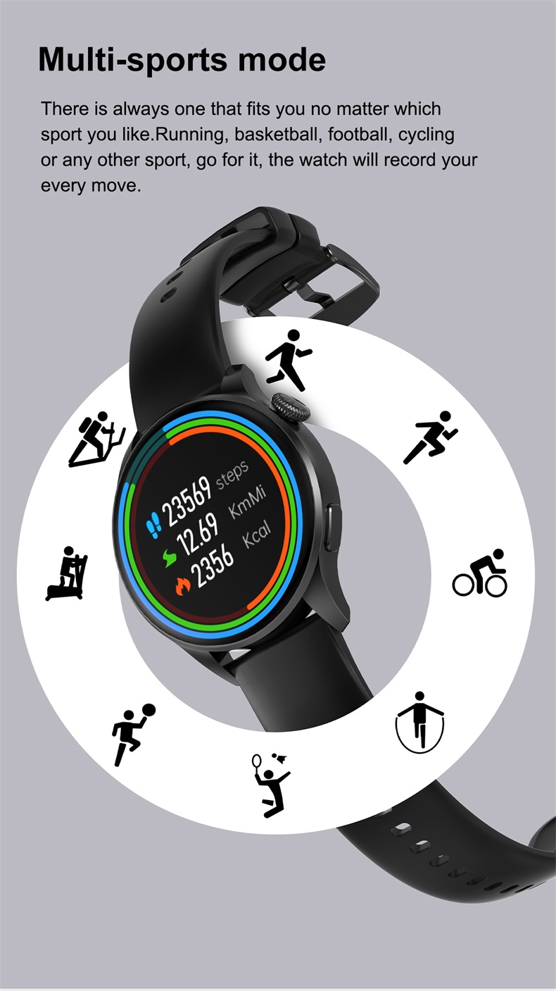 New Arrival DT3 New 1.45 Inch 412 x 412 Pixel Round Screen Fitness Tracker IP68 Waterproof BT Calling Smart Watch for Men