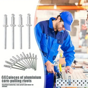 Baiguluo Aluminum Blind Rivets 660Pcs 4.0-4.8mm Round Head Rivet Set For Metal Joining - Product Image 3