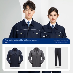 Combinaisons <span class=keywords><strong>de</strong></span> travail en <span class=keywords><strong>lin</strong></span> printemps-automne unisexe, protection du travail haut <span class=keywords><strong>de</strong></span> gamme, vêtements d'<span class=keywords><strong>atelier</strong></span> d'usine - Product Image 3