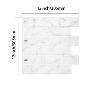 Carrelage mural en mosaïque PVC 3D auto-adhésif, 1 pièce, carrelage autocollant de cuisine, écorce et auto-adhésif, dosseret - Product Image 2