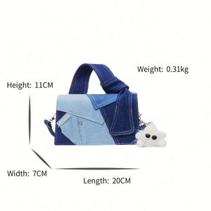 Latest Style Denim <b>Bag</b> <b>Lightweight</b> Handbag for Daily Travel <b>Beach</b> Outdoor Use - Product Image 6