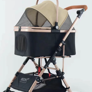 Trasportino per passeggino per animali domestici per <span class=keywords><strong>cani</strong></span> staccabile passeggino per <span class=keywords><strong>cani</strong></span> Pull carretto a doppio strato leggero a quattro ruote ammortizzatore popolare - Product Image 1