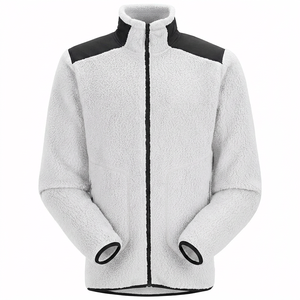 Wholesale Men's Solid Long High-Pile Sherpa Fleece <b>Waterproof</b> <b>Jacket</b> Custom Logo Winter <b>Warm</b> Stand Collar Full-Zip Outdoor - Product Image 1