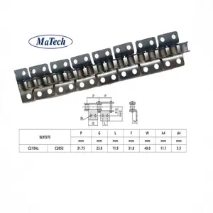 Hinged Slat Roller Chains Short Pitch Roller Chains B Series Simplex Chain